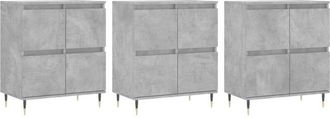 vidaXL Sideboards 3 pcs Concrete Grey Engineered Wood Vidaxl