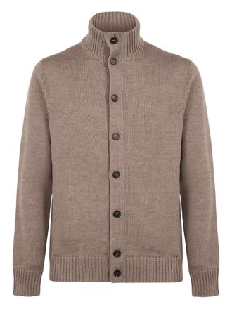 Slowear button high-neck cardigan - men - Virgin Wool - 54 - Neutrals
