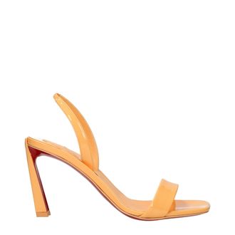 Christian Louboutin Orange Leather Stiletto Heel Womens Sandals