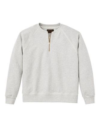 Filson Mens Quarter Zip Terry Sweatshirt In Heather Gray