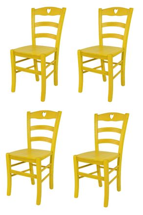 Tommychairs Tommychairs 4 Sillas Cuore En Madera De Haya Anilina Amarilla