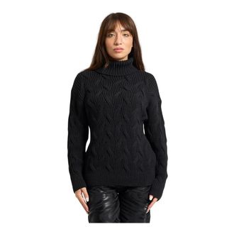 A|X Armani Exchange Turtlenecks, female, Black, XS, Black Jumper with High Neck
