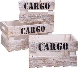 Wanderlust Deco Wanderlust Deco - Set 3 Cajas De Madera Blancas