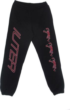 Iuter Zwarte Skeleton Trainingsbroeken Tracksuit Elastische Boord - Heren - Sweatpants - Zwart - XL - Katoen - Broeken