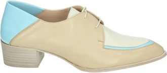 Pertini Beige Lage Hak Jurkschoenen - Dames - Veterschoenen - Veelkleurig - 40 EU - Leer - Schoenen