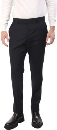 HUGO BOSS Broeken, Heren, Blauw, L, Leer, Slim-fit Chinos