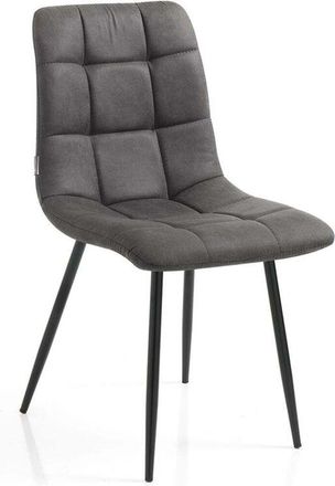 Oresteluchetta Set De 4 Sillas Tapizadas En Tela De Terciopelo Vintage Amelie Old - Gris