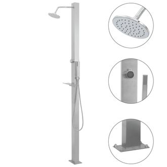 vidaXL Ducha De Exterior De Acero Inoxidable Recta Vidaxl