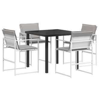 vidaXL Conjunto De Comedor De Jard&iacute;n 5 Pcs Blanco Y Gris Claro Vidaxl