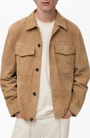 Mango Suede Jacket in Medium Brown at Nordstrom, Size X-Large