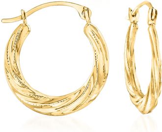 Ross-Simons 14kt Yellow Gold Twisted Hoop Earrings