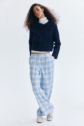 H&M Pull-on Trousers in Light Blue/plaid at Nordstrom, Size Xx-Small