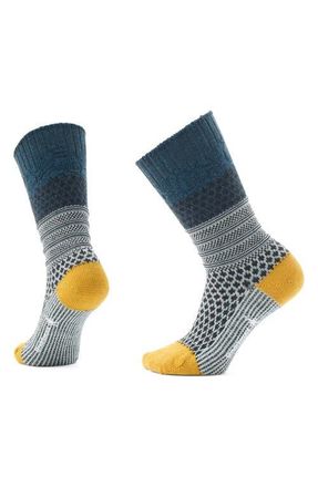 Smartwool Everyday Popcorn Cable Knit Merino Wool Blend Crew Socks in Frosty Green at Nordstrom, Size Medium