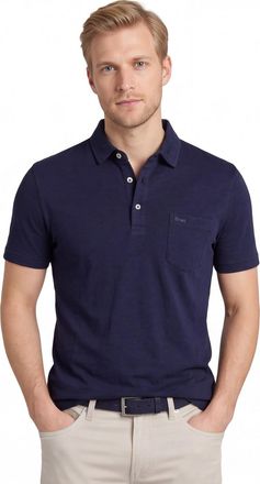 Brax Brax poloshirt katoen donkerblauw gem&ecirc;leerd normale fit