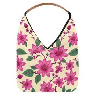 Generic Colorful Flowers Reusable Lightweight Grocery Bags - Foldable Into Compact Pouch, Washable & Sturdy, Multipurpose for Shopping and Travel