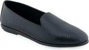 Aerosoles Betunia Smoking Slipper - Wide Width Available in Black Embossed Woven Faux at Nordstrom Rack, Size 9.5