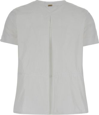 Herno Womens T-Shirt With Drawstring, White Cotton T-Shirts & Jerseys