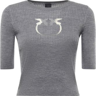 Pinko Cropped Sweater With Logo