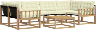 vidaXL Conjunto De Sof&aacute;s De Exterior 7 Uds. Blanco Y Crema Vidaxl