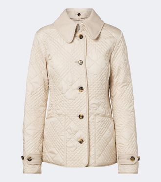 Burberry Fernleigh leather-trimmed quilted jacket