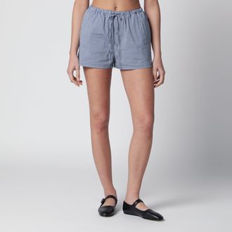 Dunst Navy blue gingham pajama mini shorts