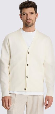 Moss Off-White Four Button Cardigan