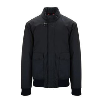Fay Heren Automatische Knoopjas met Rits - Heren - Bomber jackets - Zwart - XL - Wol - Jassen