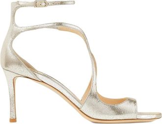 Jimmy Choo London Azia 75 - Dames - Sandalen met hakken - Geel - 35 EU - Leer - Schoenen