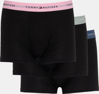 Tommy Hilfiger Mens Tommy Hilfiger 3-Pack Logo Waistband Mens Trunks - Mint/Pink/Blue - Mint Pink Blue - Size: 35/34/32/9.5/13/12.5/12/11.5/11/9/16/15.5/15/14.5/14