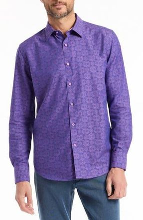 Robert Graham Stellman Button-Up Shirt in Purple at Nordstrom Rack, Size Xxx-Large