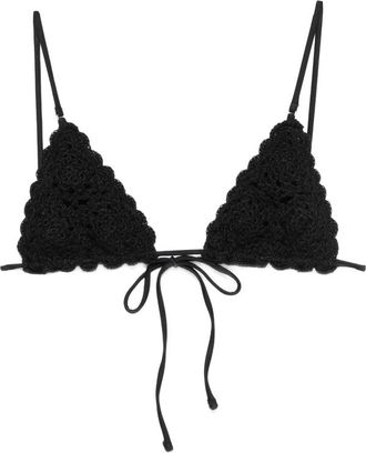 Frankies Bikinis Elena Crochet-knit Triangle Bikini Top