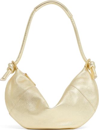 Mansur Gavriel Mini Fortuna Metallic Leather Hobo Bag in Gold at Nordstrom