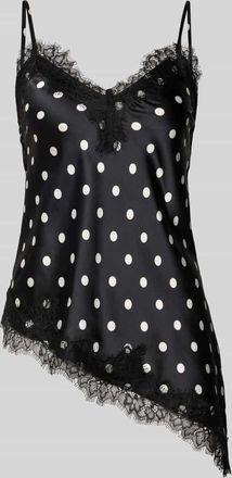 Pieces Shaped Fit Top mit Spitzenbesatz Modell KAMIL in Black, Gr&ouml;&szlig;e XL