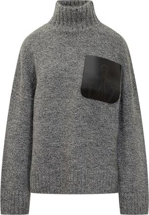 J.W.Anderson Leather Patch Pocket Sweater - Dames - Coltruien - Grijs - S - Wol - Truien & Vesten