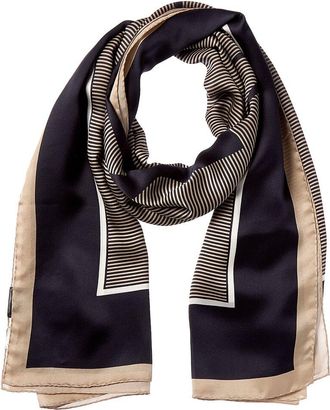 Saint Laurent Cassandre Striped Silk Stole