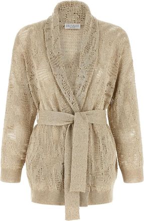 Brunello Cucinelli Beige Crochet cardigan
