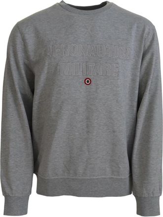 Aeronautica Pullover Sweater - Heren - Sweatshirts - Grijs - 2XL - Katoen - Hoodies & sweatvesten