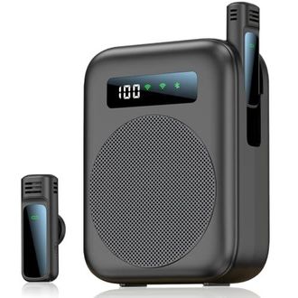 OEM Amplificador De Voz Inal&aacute;mbrico, Port&aacute;til, Miniamplificador De Voz Con 2 Micr&oacute;fonos De Solapa Para Profesores, Aulas, Reuniones, Torres Y Amplificador