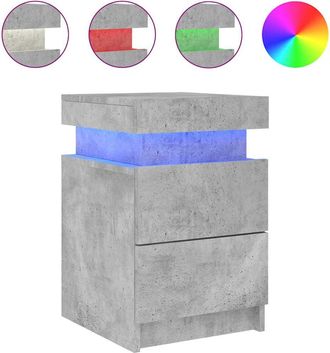 vidaXL Vidaxl - Mesita De Noche Con Luces Led Gris Hormig&oacute;n 35x39x55 Cm