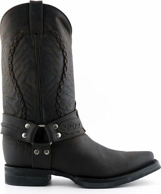 Grinders Mens Galveston Brown Cowboy Western Pointed Toe Leather Boots (UK 9/EU 43)