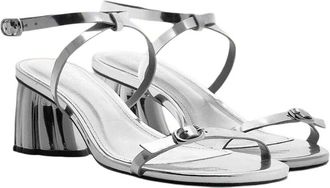 Farm Rio Farm Rio Silver Monstera Heel Scallop Leather Sandal