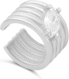 SHYMI Pear Cubic Zirconia Single Ear Cuff in Silver at Nordstrom