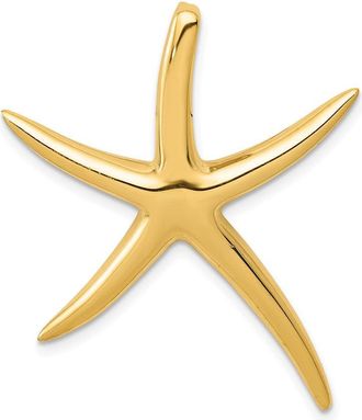 Diamond2Deal 14k Yellow Gold Large Polished Starfish Omega Slide