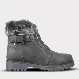 Lamofootwear Womens Lace-Up Boot In Charcoal