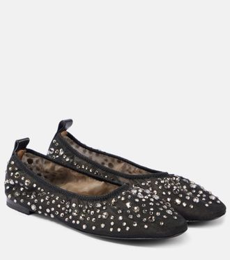 Tory Burch Ballerine in mesh con cristalli