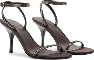 Mango Embellished Ankle Strap Sandal in Brown at Nordstrom, Size 42