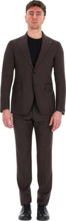 Tagliatore Jurken Bruin - Heren - Business pakken - Bruin - 2XL - Wol - Kostuums