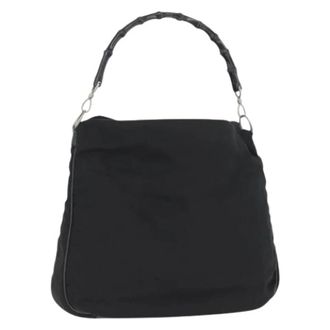 Gucci Pre-owned Vintage Tas met Bamboe Handvat - Dames - Vintage Schoudertas - Zwart - ONE Size - Bamboe - Vintage