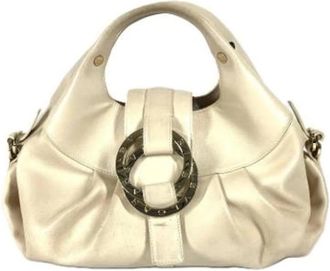 Bulgari Tweedehands leren handtassen - Dames - Vintage Handtas - Beige - ONE Size - Leer - Vintage