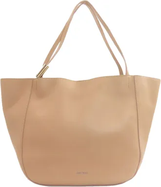 Jimmy Choo London Pink Beige Leather Tote Bag (Pre-Owned)